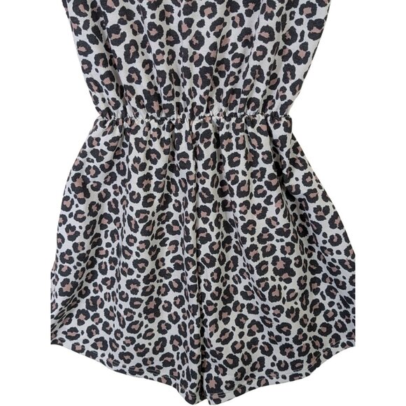 Pink Lily Women size S Animal Print Jumpsuit Romper Safari Leisure Lounge Outfit - Picture 10 of 11